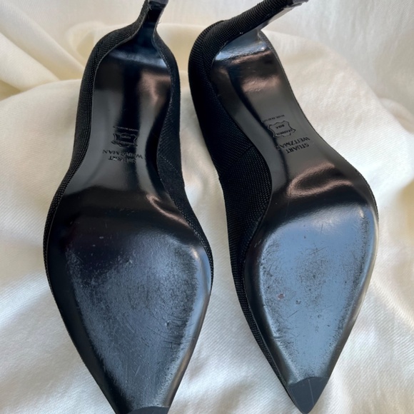 Stuart Weitzman Black Pointed Toe High Heel pumps, Sz. 7M - Picture 6 of 9